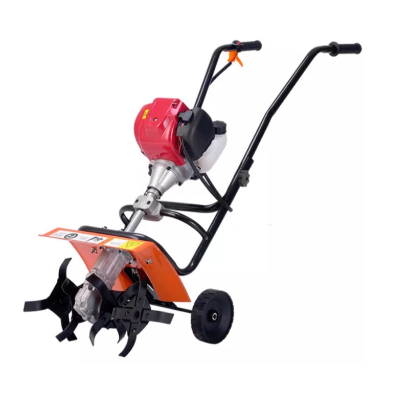 Soil Loosening Rotary Tiller Soil Turning Machine, Micro Tiller Weeding Hoeing Machine Multifunctional  Adjustable Frame