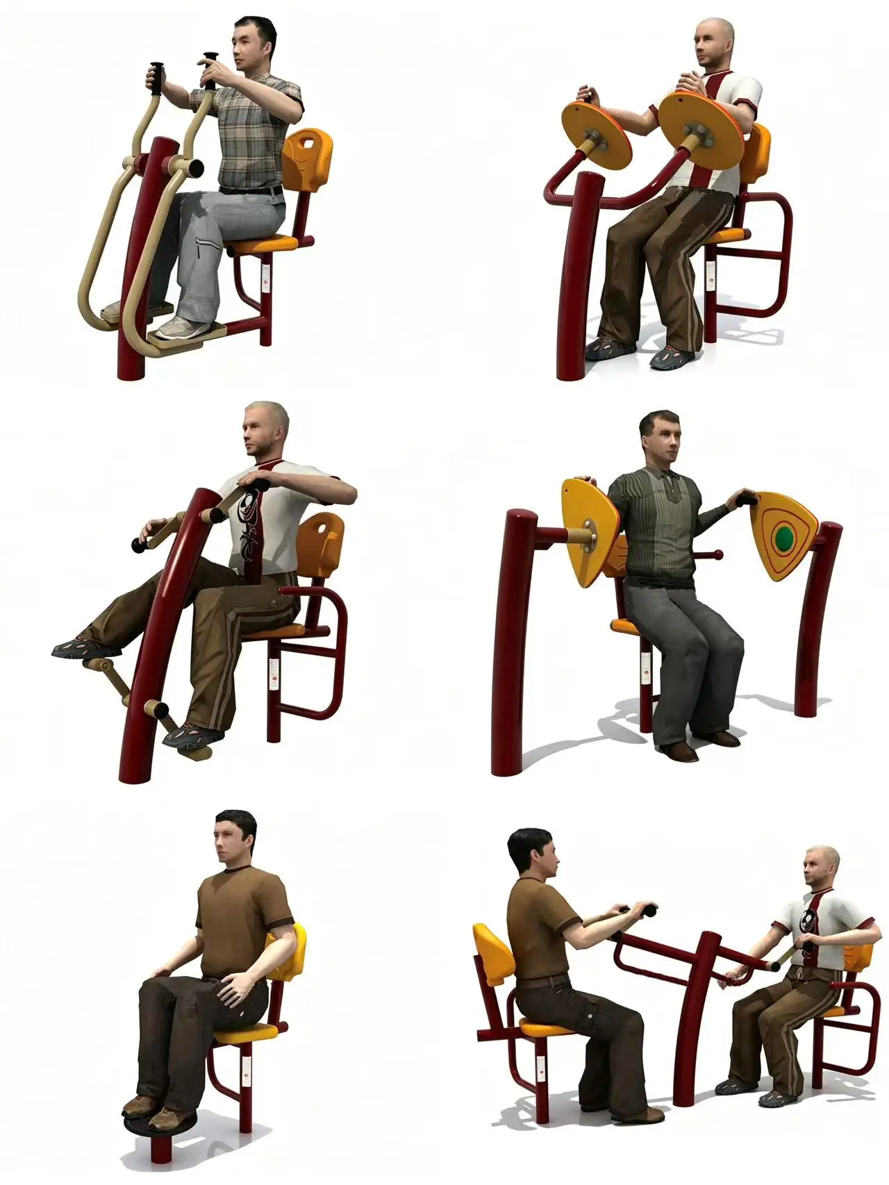 Durable Galvanized‑Steel Seated Waist Twister Outdoor Fitness Machine for Adult Park Body Rotation Exercise