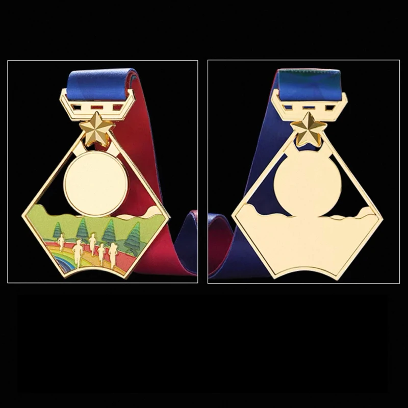 Customized Creative Marathon Commemorative Neck Hanging Medal, Team Souvenir School Activity Honor Team Rewards, Home Decor 5Pcs