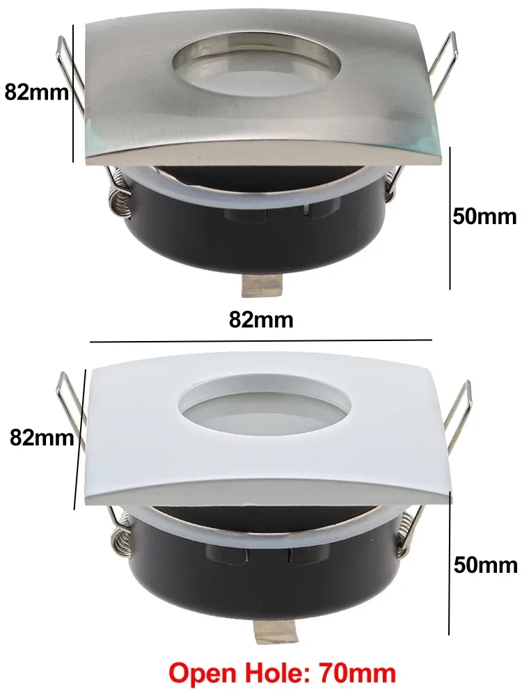 

High Quality IP65 Round Square Waterproof GU10 Downlight Housing Zinc Alloy with Glass Lens Lamp Spotlight Fixture Fitting Frame