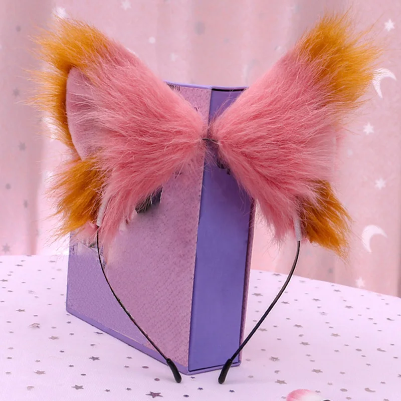 สัตว์ Furry Cat ฟ็อกซ์หูผม Hoops Party Cosplay ขนสัตว์ Hairband หญิงแฟชั่นฮาโลวีนอะนิเมะ Headbands Headwear เครื่องประดับผม