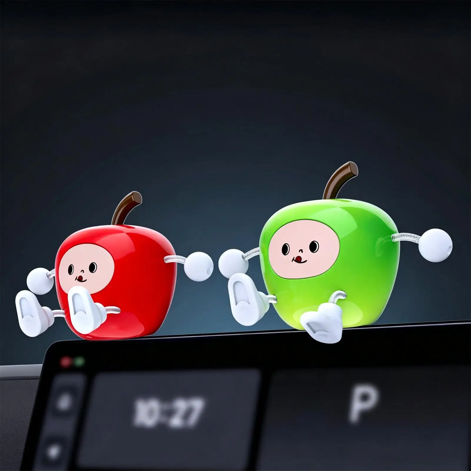 Cute Dashboard Figures Fruit Shape Swaying Auto Decoration Figurine Small Dashboard Ornament For Drivers Collectors Men Long