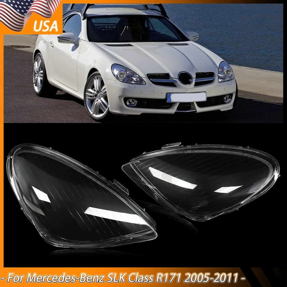 For Mercedes-Benz R171 Front Car Lights Shell SLK Series SLK200 SLK300 SLK55 AMG 2005-2011 Headlight Lens Headlamp Cover Shade