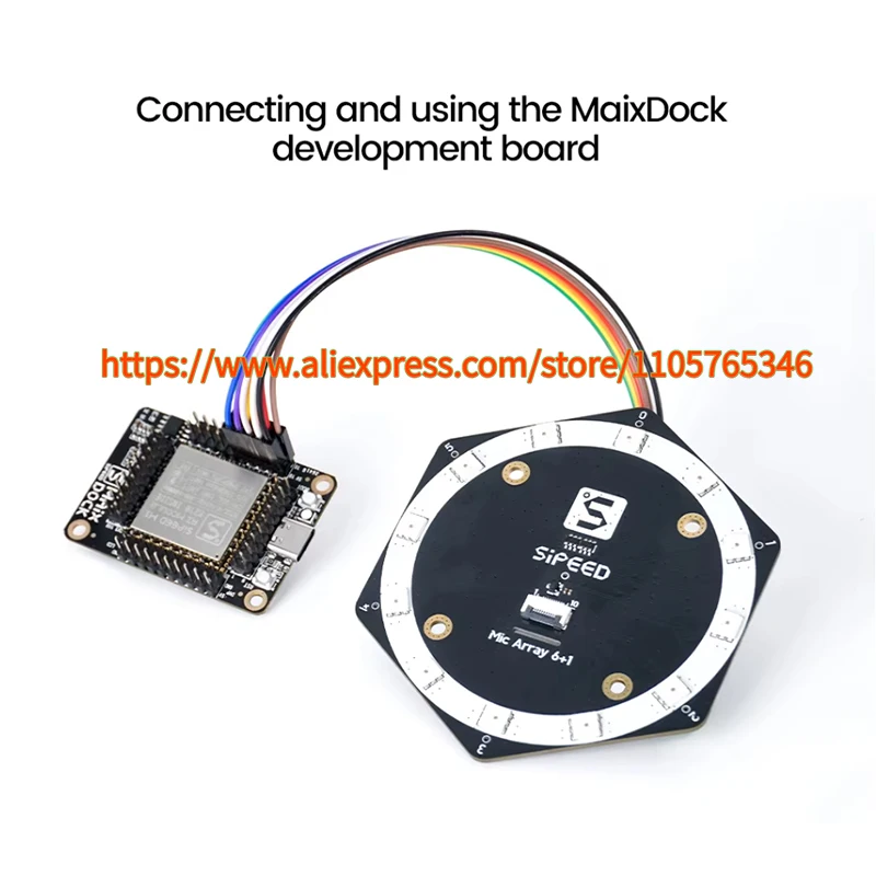 Sipeed 6+1Mic Array Microphone Array Sound Source Localization Beamforming USB Drive Free Sound Card