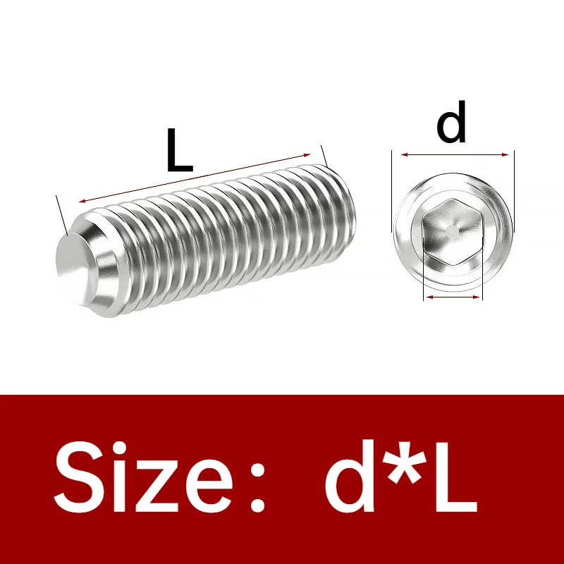 M3 M4 M5 M6 304/316 Stainless Steel Hex Hexagon Socket Allen Cup Point Set Screw Assortment Kit Allen Head Concave Grub Bolts