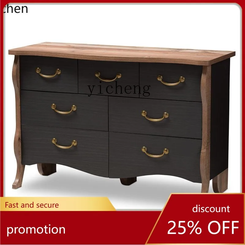 

ZMLAmerican Style Solid Wood Wall-Mounted Antique Storage Retro Multi-Functional Entryway Cabinet Bedroom Storage Drawer Cabinet