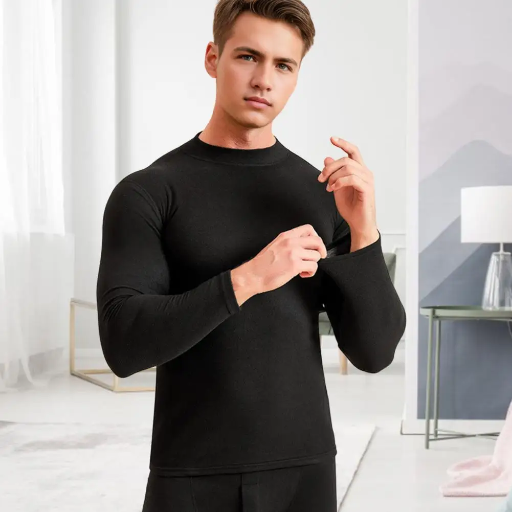 2 pçs inverno roupa interior térmica longo masculino manter quente topos calças definir roupas grossas confortáveis conjuntos de roupa interior térmica bottoming