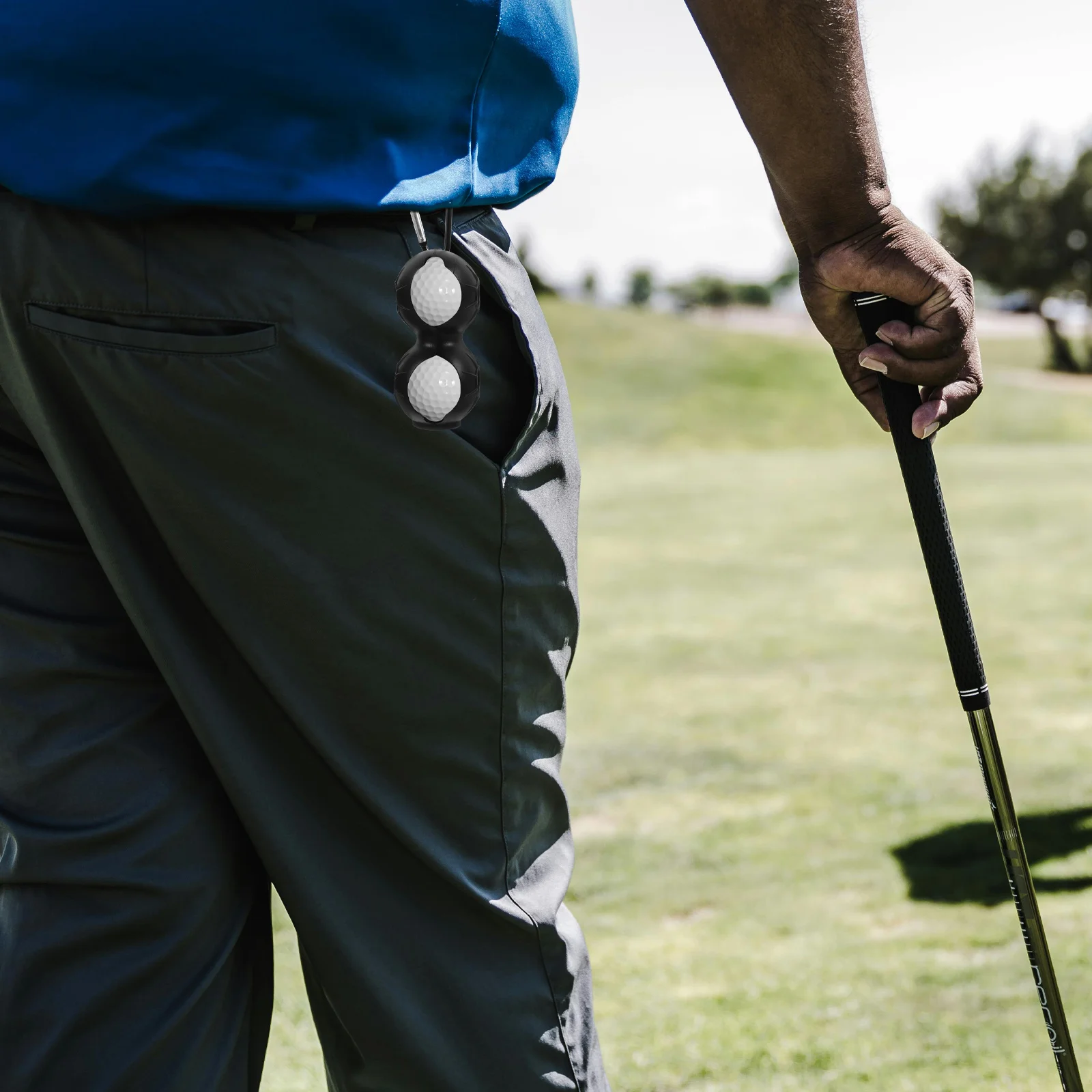 

2Pcs Golf Ball Holder Silicone Aluminum Alloy Wide Head Easy Carry Portable Elastic Golf Ball Sleeve for Outdoor Golfing