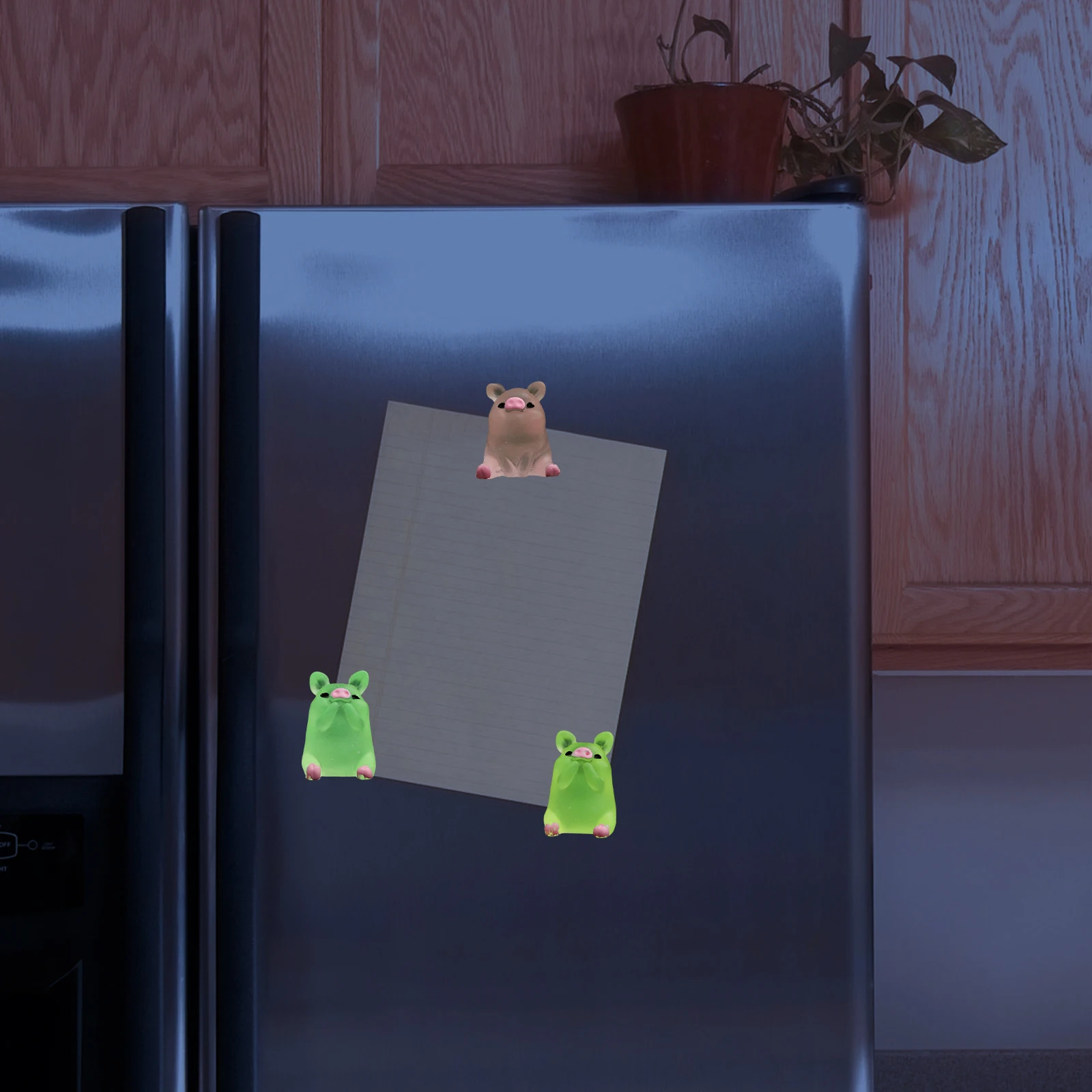 

30Pcs Luminous Mini Resin Pig Garden Landscape Decorations Potted Plant Accessories Mixed Style Mini Resin Animals