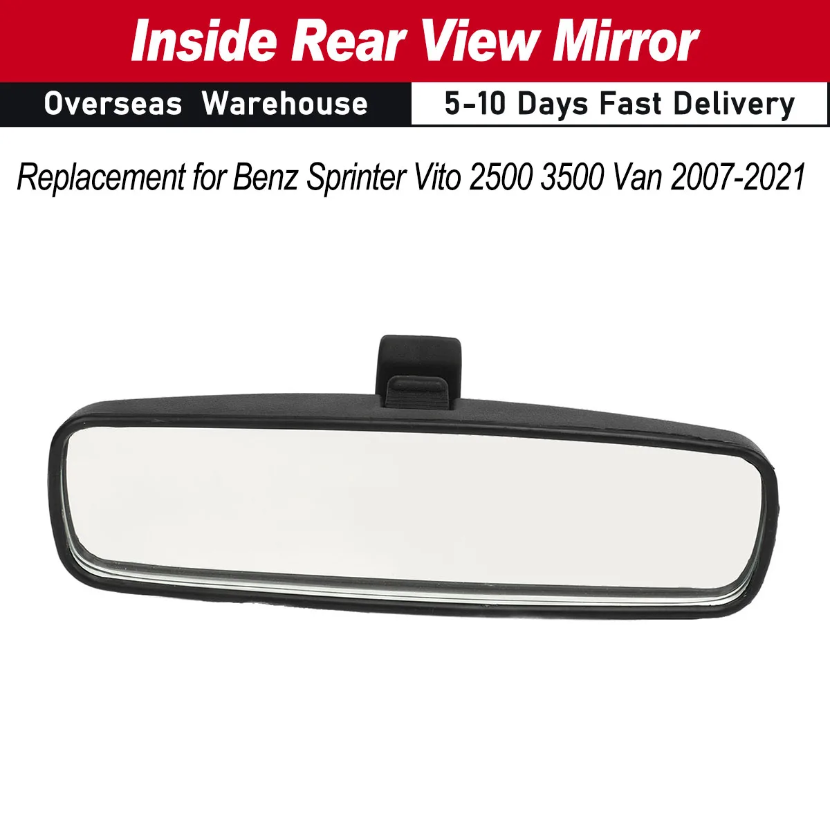 Interior Rearview Mirror Glass Replacement for Benz Sprinter Vito 2500 3500 Van 2007‑2021 Inside Rear View Mirror 9018100017