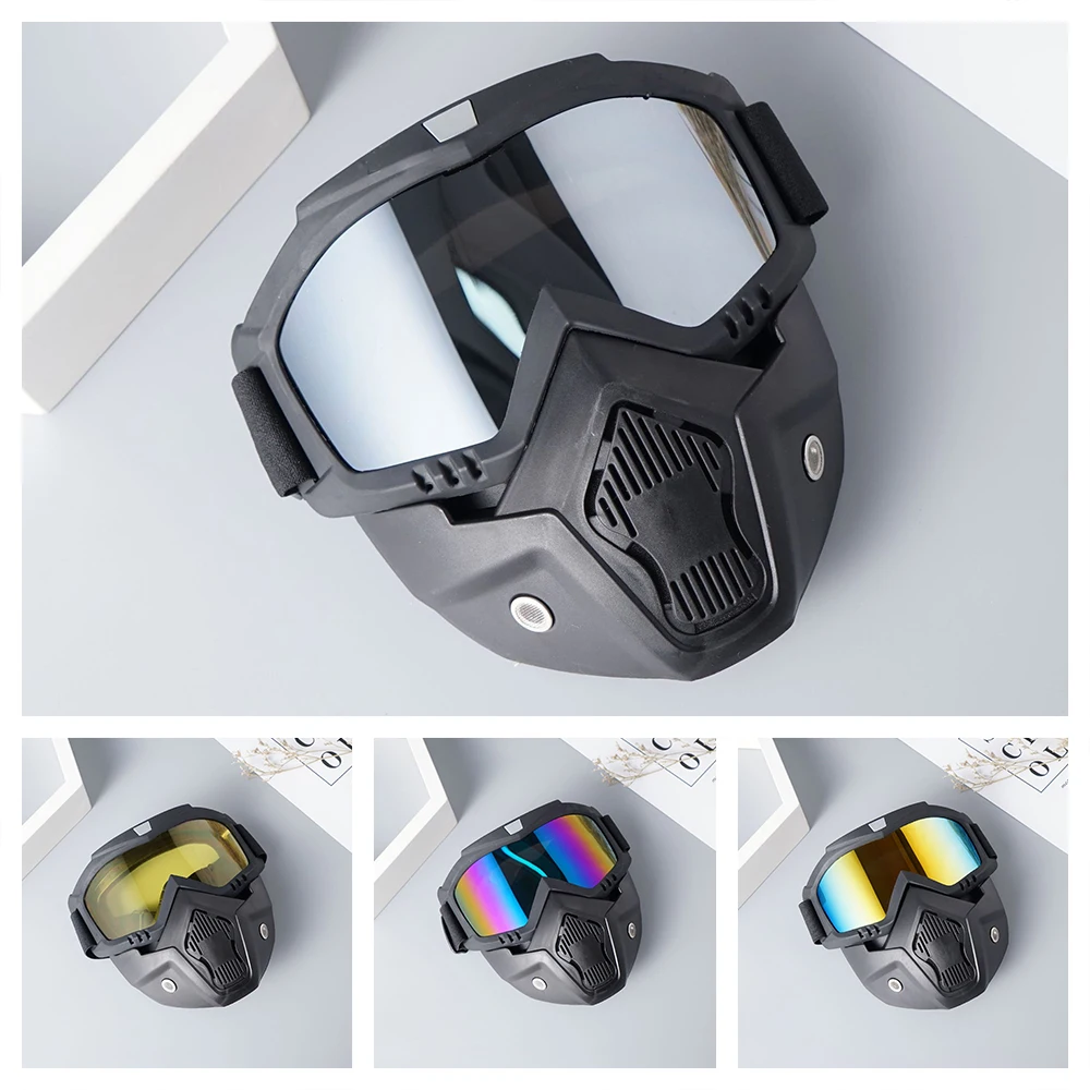 AliExpress NONE Wind Sand Resistant Outdoor Full Face Mask, Anti-Glare Ski Goggles, Dirt Bike ATV Face Cover, MTB Road Cycling Sun Visor