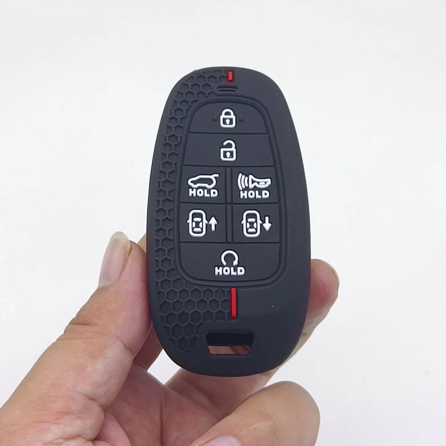 Xinyuexin Silicone Smart Key Fob Case Cover for Hyundai Tucson Santa Fe 7 Button Remote Key Fob Holder Protection 2 Pcs/lot