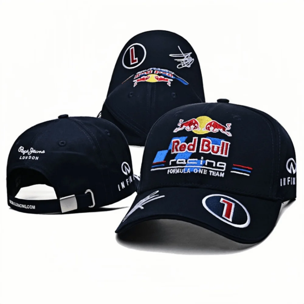 Men's and Women's Summer Versatile Red Bull Sunshade Hat RedBull Racing Hat Embroidered No.1 Baseball Hat Adjustable Hip Hop Hat