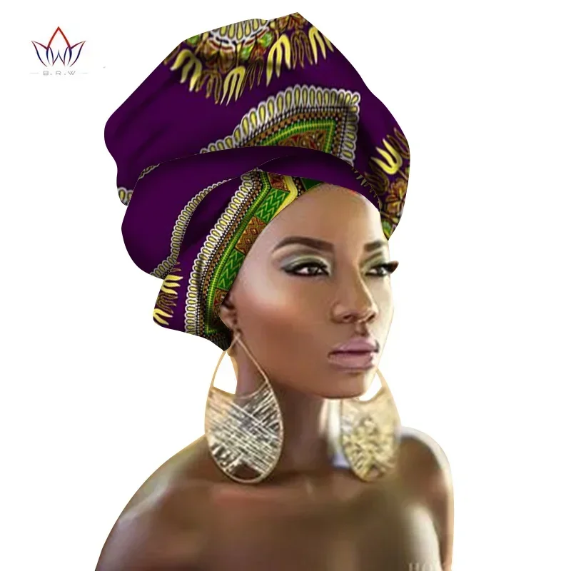 Gele & Ipele – foulard multicolore pour cheveux, bandeau Bazin, écharpe à nouer, de haute qualité, pour tête africaine, BRW02