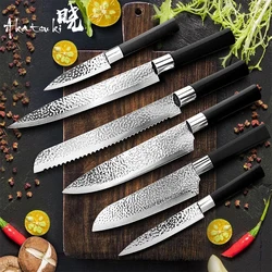 Coltelli da chef 3 Set Coltelli da cucina professionali giapponesi Mannaia per carne alta in acciaio inossidabile Carban Coltello per sbucciare frutta Coltello da chef