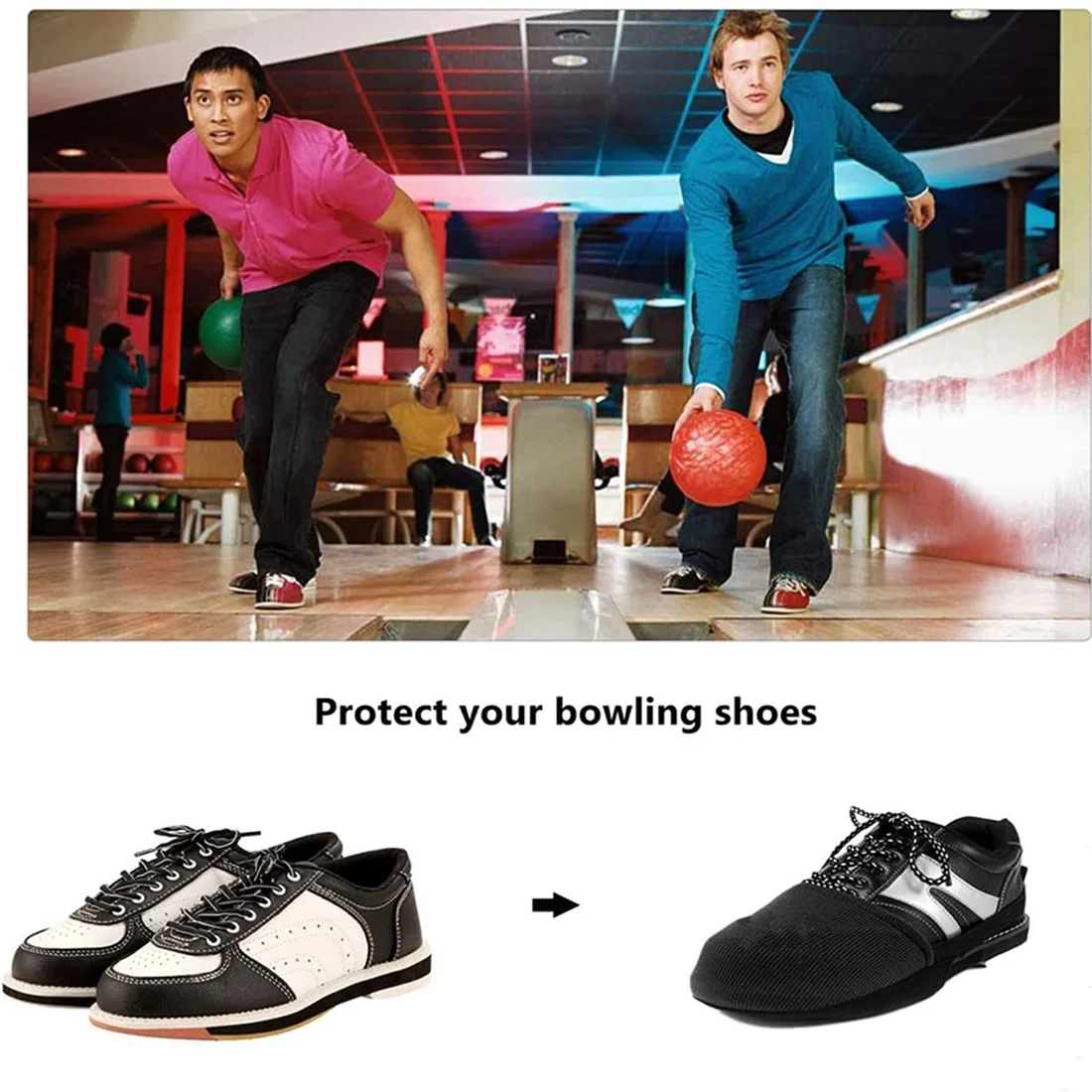 2 Pieces Bowling Shoe Covers Shoe Sliders for Bowling Shoes Dry Men Women Shoe Protector Covers Shoe Accessories