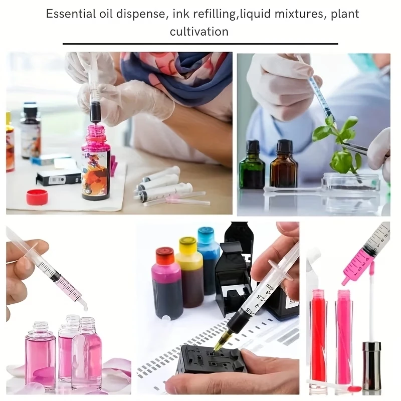 1ml Syringe + Pink Plastic Blunt Needle, Suitable for Animal Feeding, Liquid Transfer, Supplementation, and Plant Watering in Scientific Laboratories view 4