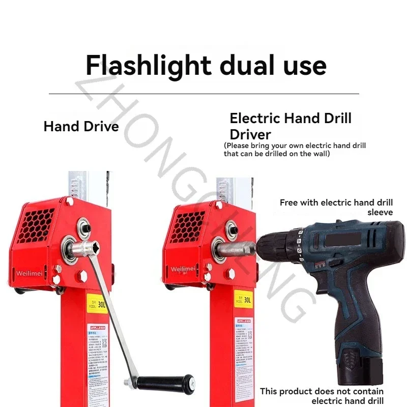 New Lifting Mobile Stand Holder Ceiling Hole Punching Bracket Lamp Mounting Lifting Bracket 3M Hand-cranked Gypsum Board Lifter