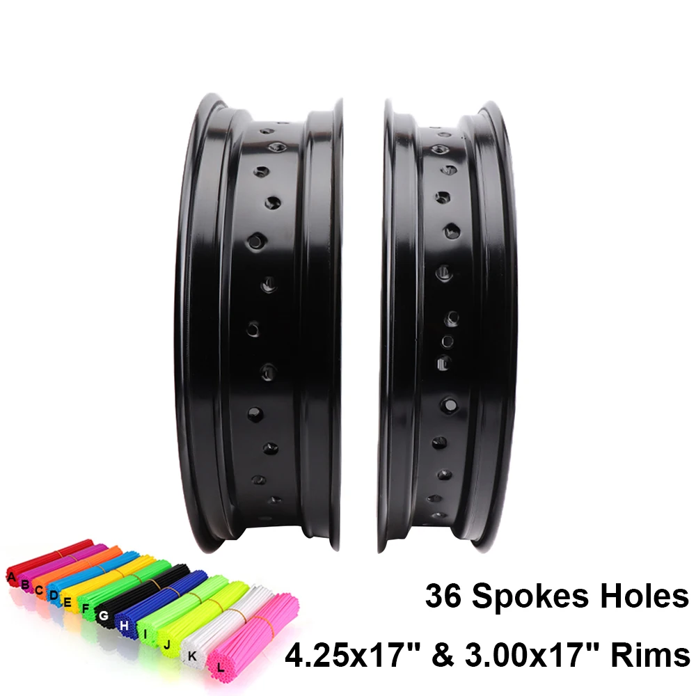 

3.00*17" & 4.25*17" Wheel Hub Front 3.00x17 Inch Rear 4.25x17 Inch Aluminum Wheel Rims 36 Spokes Holes Motorcycle Accessories