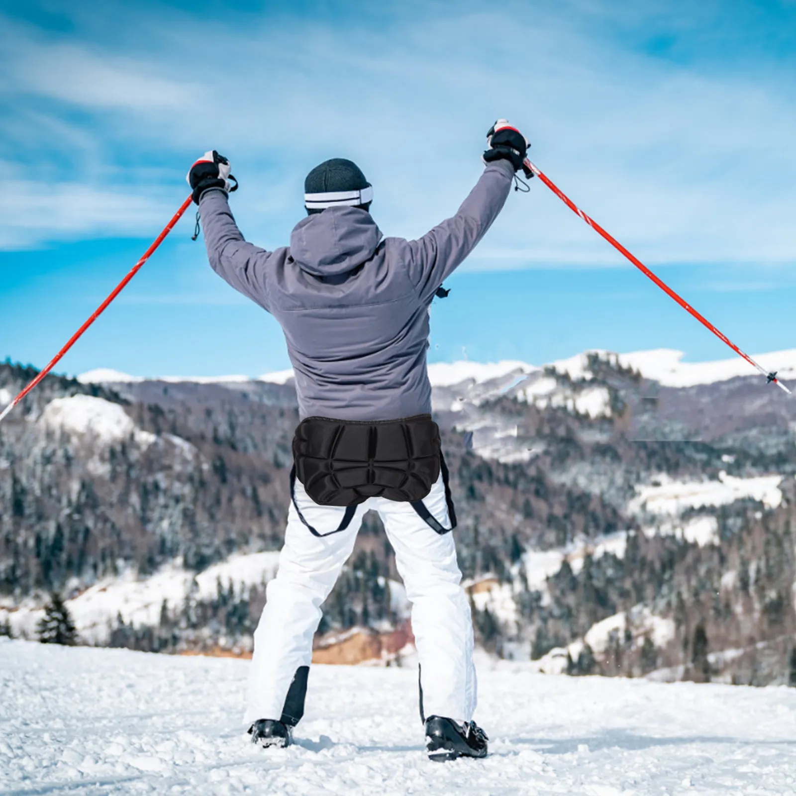 

Comfortable Adjustable Hip and Butt Protection Pads for Skating Ice Skating Skiing Snowboarding Crash Safety Padded Pants Winter