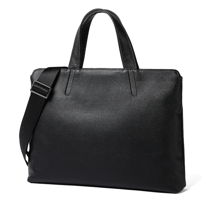 حقيقي رسول جلد رجل الرجال حقائب حقيبة يد أفقية الطبقة العليا جلد البقر حقيبة كمبيوتر محمول للأعمال سعة كبيرة حقيبة رجالية #4