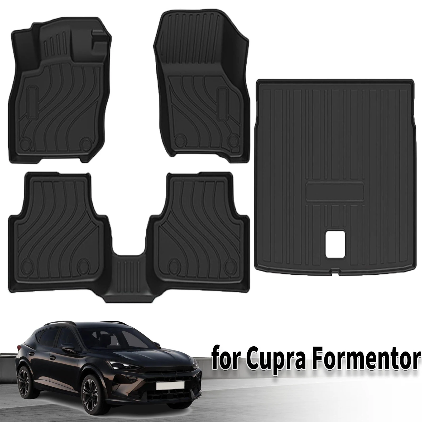 

for Cupra Formentor 2025-2018 Waterproof TPE Car Mats 3D Laser Scanning Perfect Fit Odorless Accessories Easy Clean