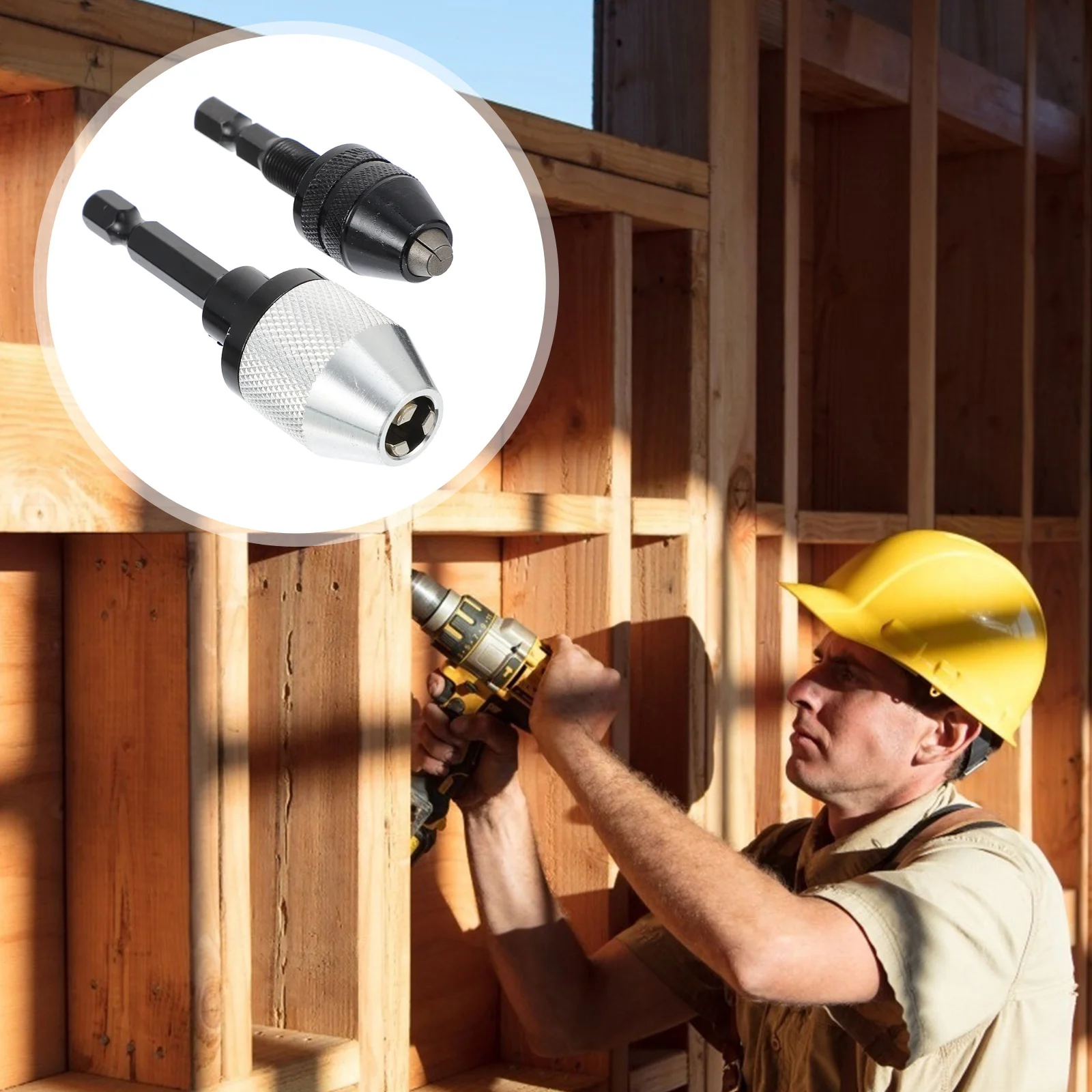 

2Pcs Drill Chuck Conversion Adapter Hex Shaft Quick Release for Drilling and Driving in Seconds Suitable for Home Garage