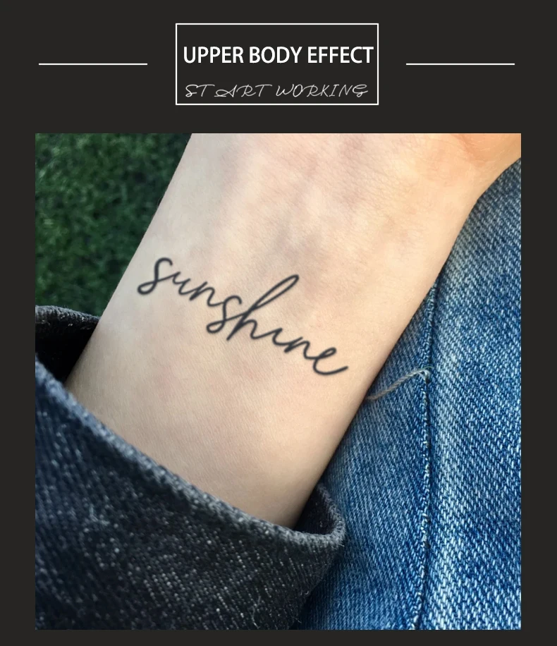 Einfaches Gedicht, wasserfestes temporäres Tattoo für Arm und Handgelenk, langlebiges, realistisches Fake-Tattoo für Männer und Frauen – Detail 3