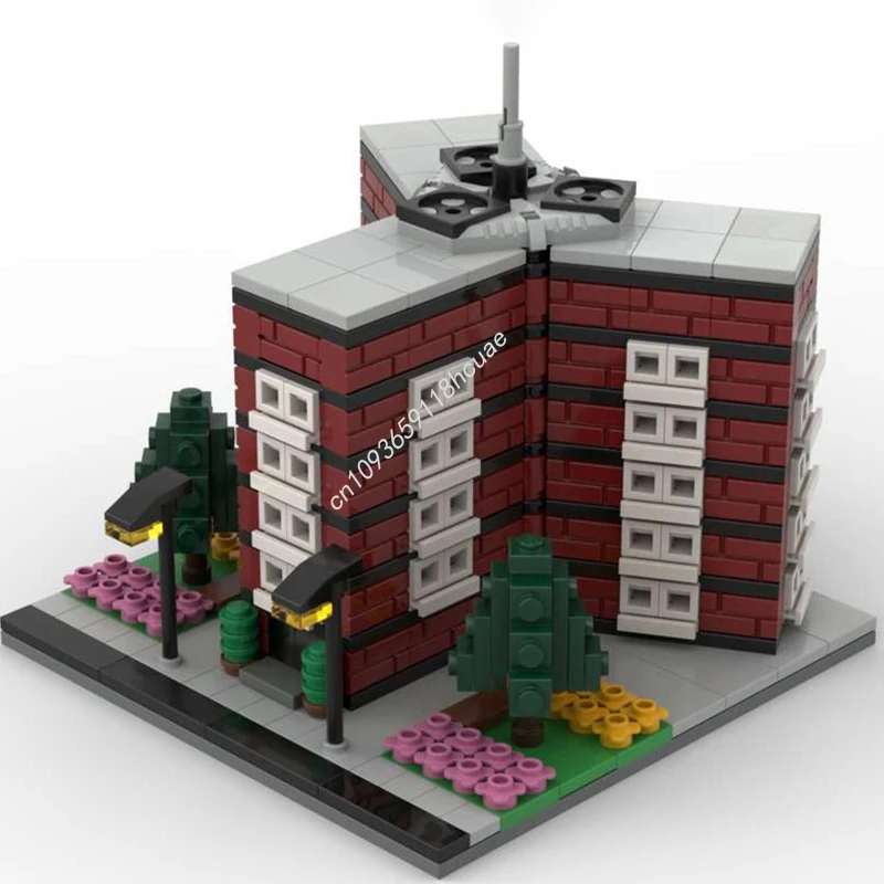 

469 шт. MOC соседство здание 4 модульные здания строительные блоки Рождественский подарок DIY ремесленный проект идеально подходит для творческой семьи