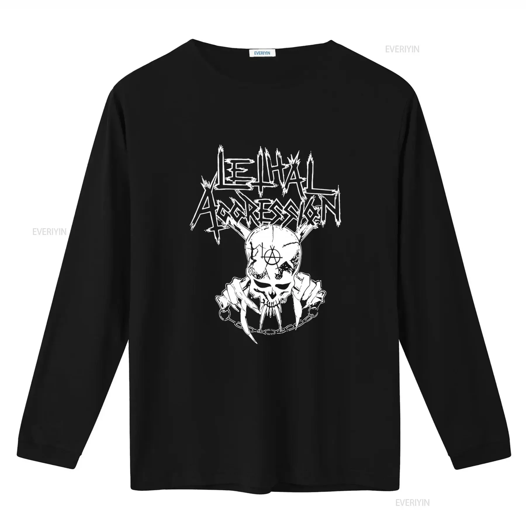Lethal Aggression T Shirt Old School American Hardcore Skull Print 6 Colors vintage Washed Stylish Comfortable Versatile