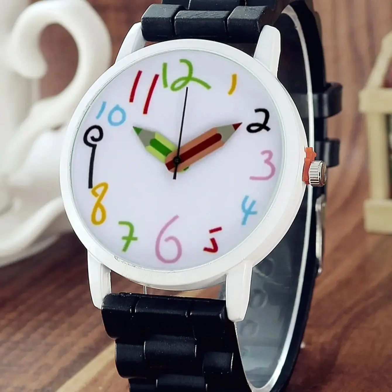 Reloj Digital de cuarzo con lápiz de silicona para mujer, reloj de puntero deportivo de ocio Simple para escuela media y secundaria, Little Fresh Jelly