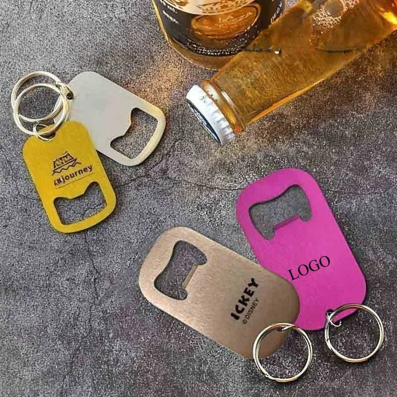 

Custom LOGO Multifunction Bottle Beer Opener Stainless Steel Keychain Laser Engrave Drinks Tool Keyring Personalize Key Chain