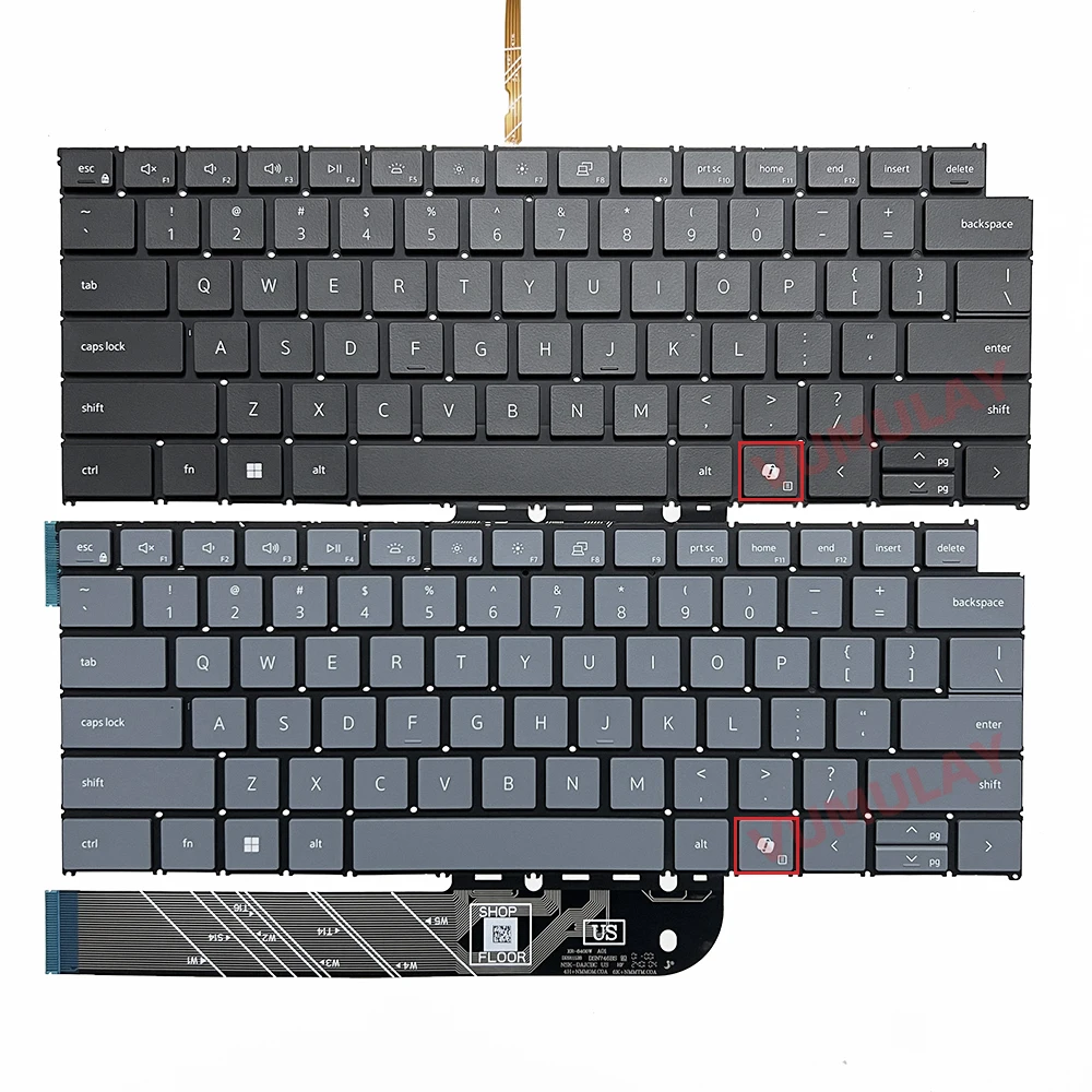 US/Russian Backlit Keyboard for Dell Inspiron 14 7440 7441 7445 7430 5440 5445,16 Plus 7640 7630 7620 2024 AI Notebook