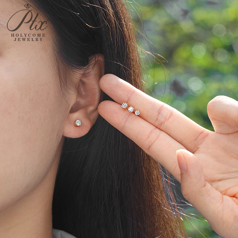 Laborgezüchtete Diamant-Ohrstecker 3mm Runde Form 925 Sterling Silber Vierkant-Fassung Edles Geschenk Großhandel Holycome Schmuck – Detail 31