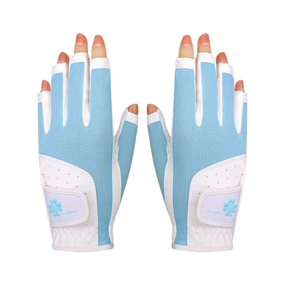 

Comfortable Women's Sport Gloves Breathable Non-slip Fingerless Golf Gloves Left Right Hand Mesh Ladies Golf Gloves