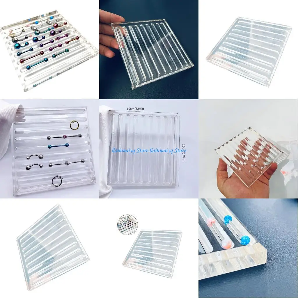 

573B Sturdy Tongue Rings Holder Stylish Straight Rod Showcase Home Accessory for Retail and Daily Use Jewelry Storage