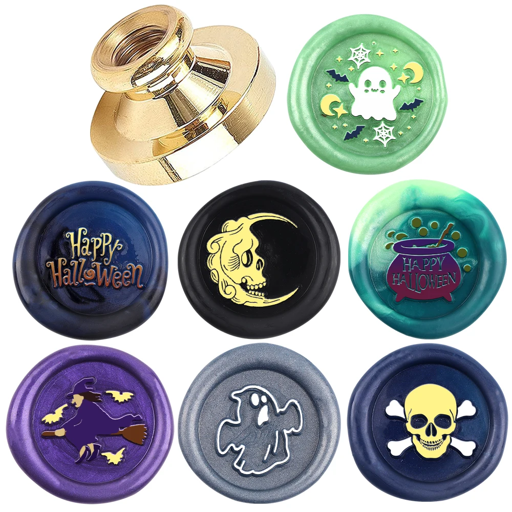 

Halloween Series Wax Seal Stamp 25cm Interchangeable Brass Impressions For Decorating Halloween Party Gifts and Greeting Cards