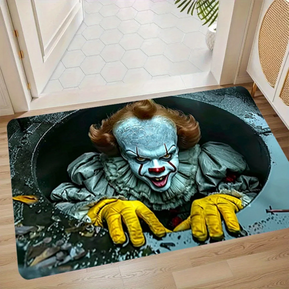 klows porch rugs and matts VIKAMA Halloween Carpet Horror Clown Floor Mat Outdoor Carpet Welcome Mat  Soft Door Mat Rug Live Room Home Decoration