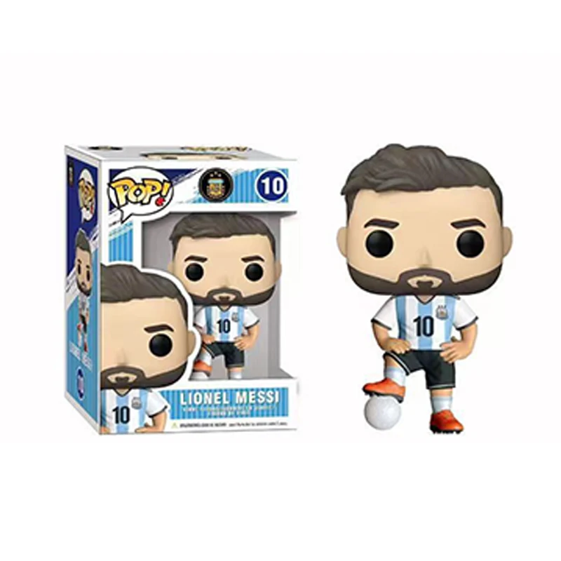 Funko Pop Figure Messi Anime Figure Soccer Superstars Messi Funko 10 Messi Model Doll Ornament Desk Christmas Toy Birthday Gift