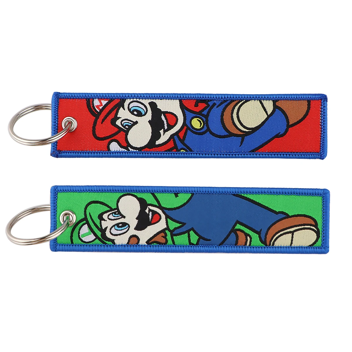 Mario Embroidered Key Tags Keychain for Car Motorcycles Cartoon Anime Keyring Men Women Holder Fashion Jewelry Accessories Gifts