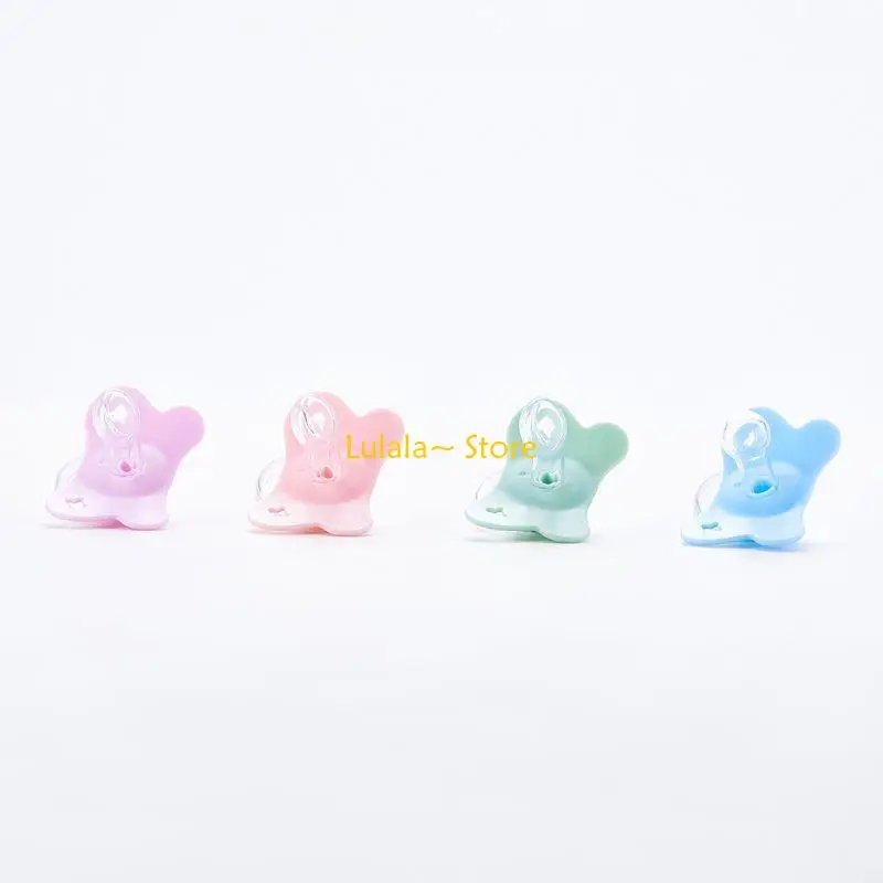 

Y4QA Baby for Butterfly Flat Teat Silicone Sleep Pacifier Newborn Boys Girls Chew Supplies Flat Round for Head