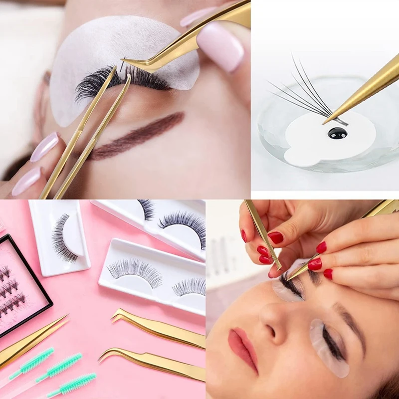 Gereedschapsset voor wimperverlenging - Precisie roestvrijstalen wimperpincetset voor klassieke wimpers en volume