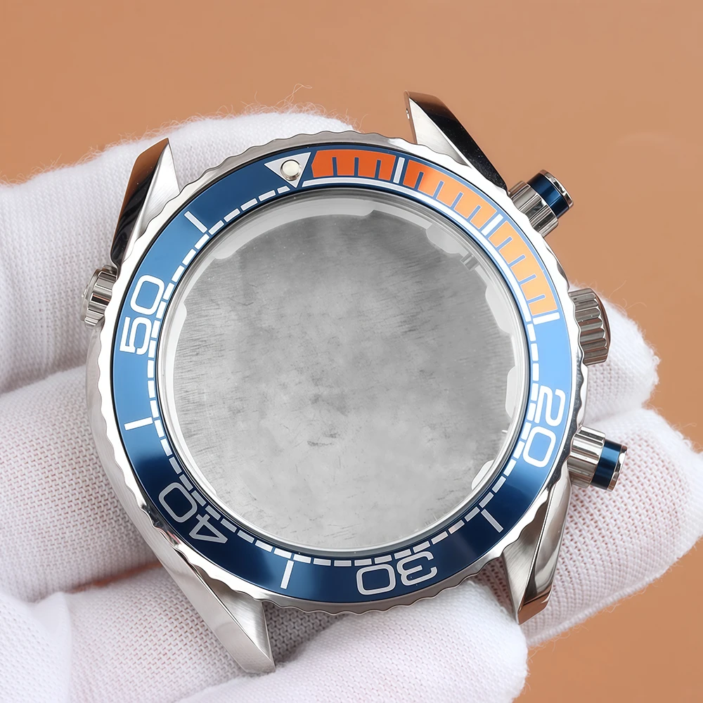 VK63 Chronograph Dial Case 45.5mm fit Seamaster 600 300 Dial Hands Green Luminous For VK63 VK64 Quartz Movement Diving Case