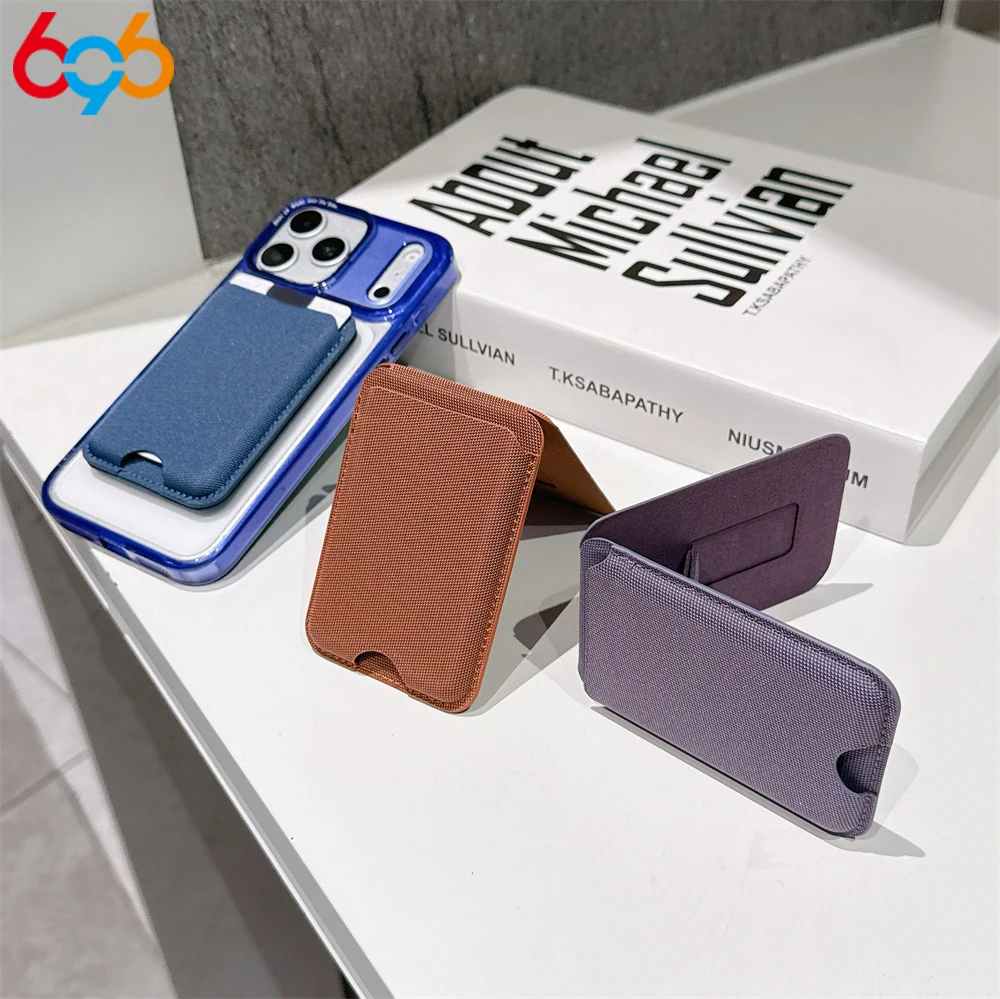 

Универсальный магнитный держатель для карт, крепление для телефона, карман для карт, подставка, кошелек, чехол из искусственной кожи для мужчин и женщин