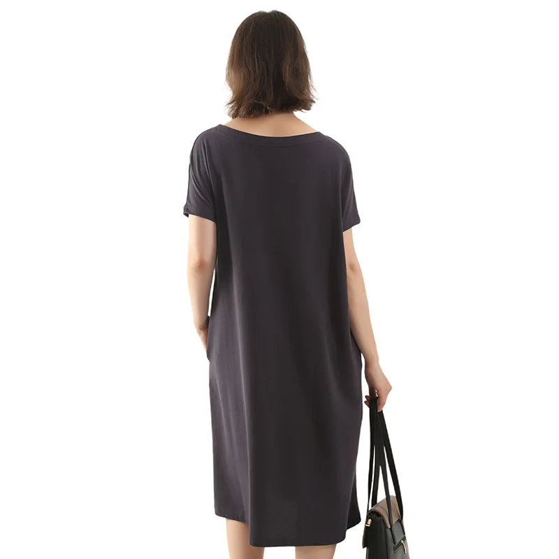 Big Size 3XL 4XL Nightgown Sleep Dressing Women's Summer Short Sleeved Casual Sleepwear Loose Cotton Elastic Homewear Nightdress