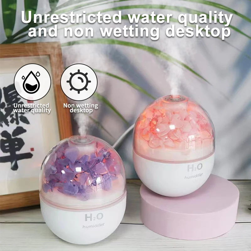 

Увлажнитель воздуха с цветочным шаром, бесшумный настольный воздух для спальни, домашний туман, небольшой увлажняющий увлажняющий красочный ночник