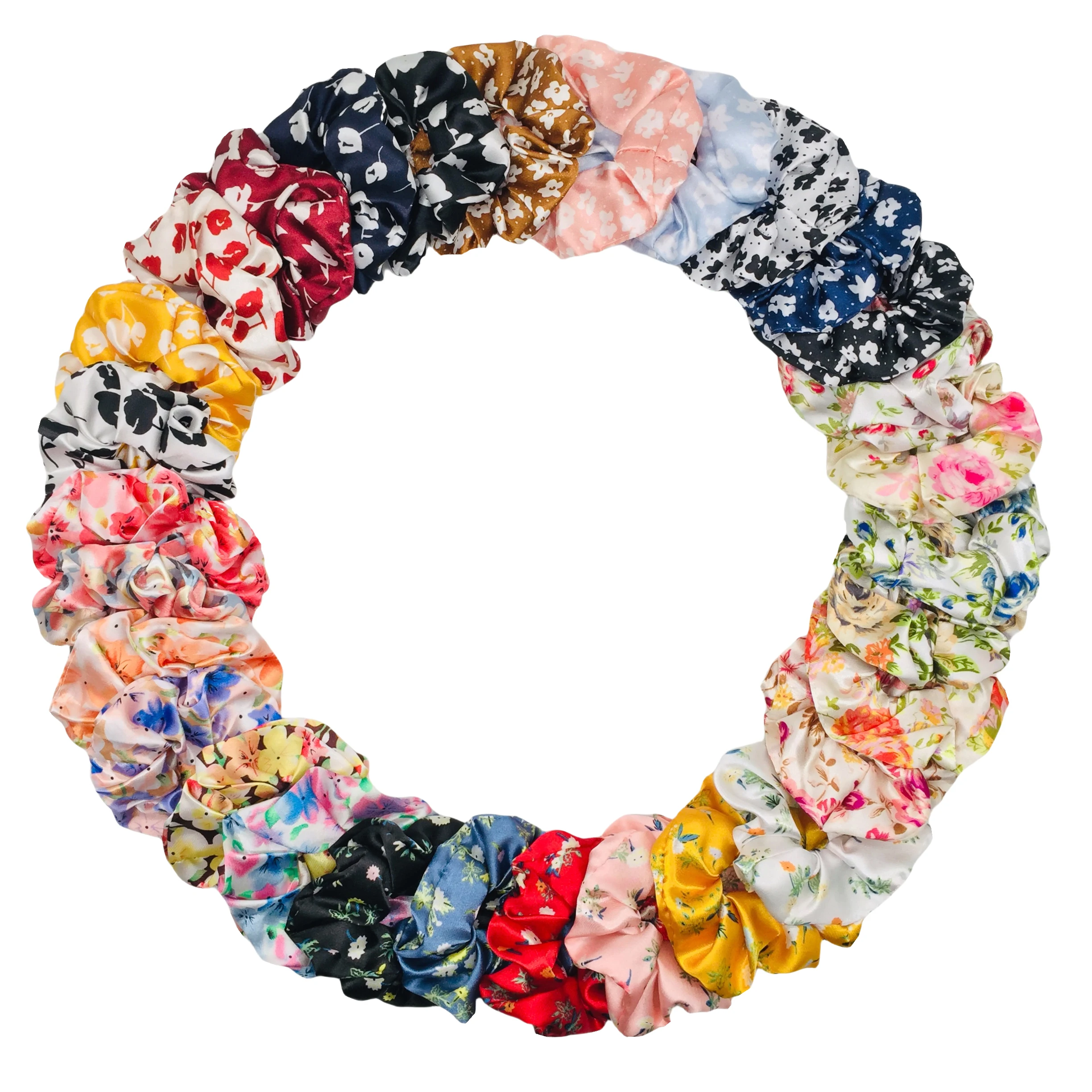 50/40/30pcs/10pcs Hair Scrunchies for Women Girl Plush Elastic Tie Rubber Band Christmas Santa Accessories Fluffy Fake Fur Satin