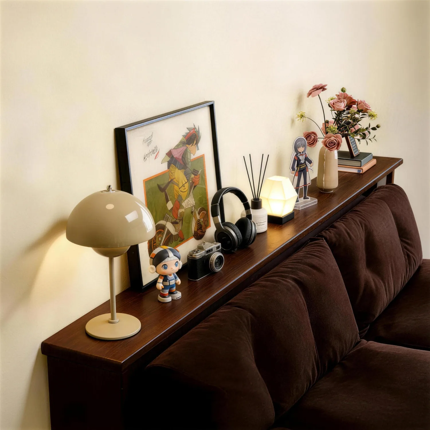 Solid wood sofa rear shelf against the wall, small narrow crack storage cabinet, bedside long bar cabinet, bedside
