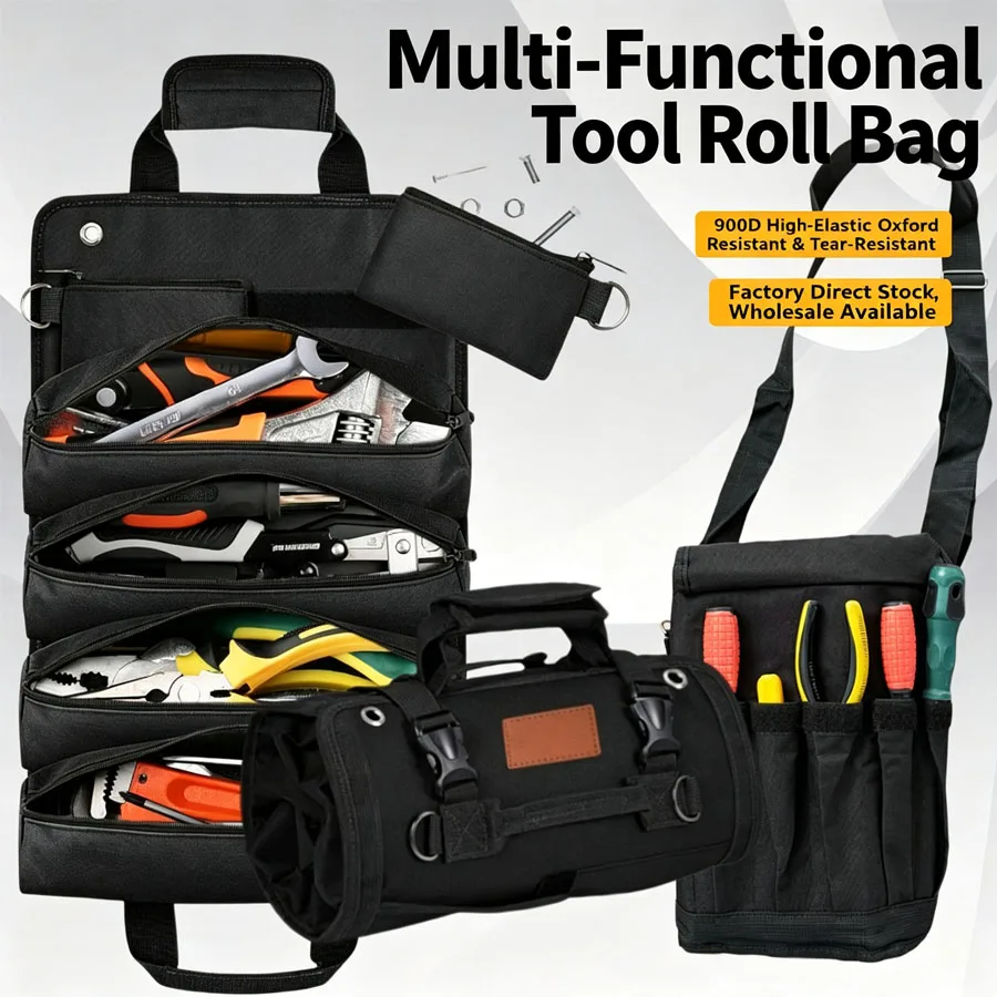 Tool Bag Organizers Multi-function Large Tool Organizer Bag Heavy Duty Roll Up Tool Bag Organizer Carrier Bag Camping Gear