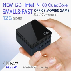 ZX01 Plus-ordenador de escritorio para juegos, Mini PC con Windows 11 Pro, 12ª generación, Intel Alder Lake N100, DDR5, 12GB, 256GB, LAN 1000M, WIFI5, BT4.2